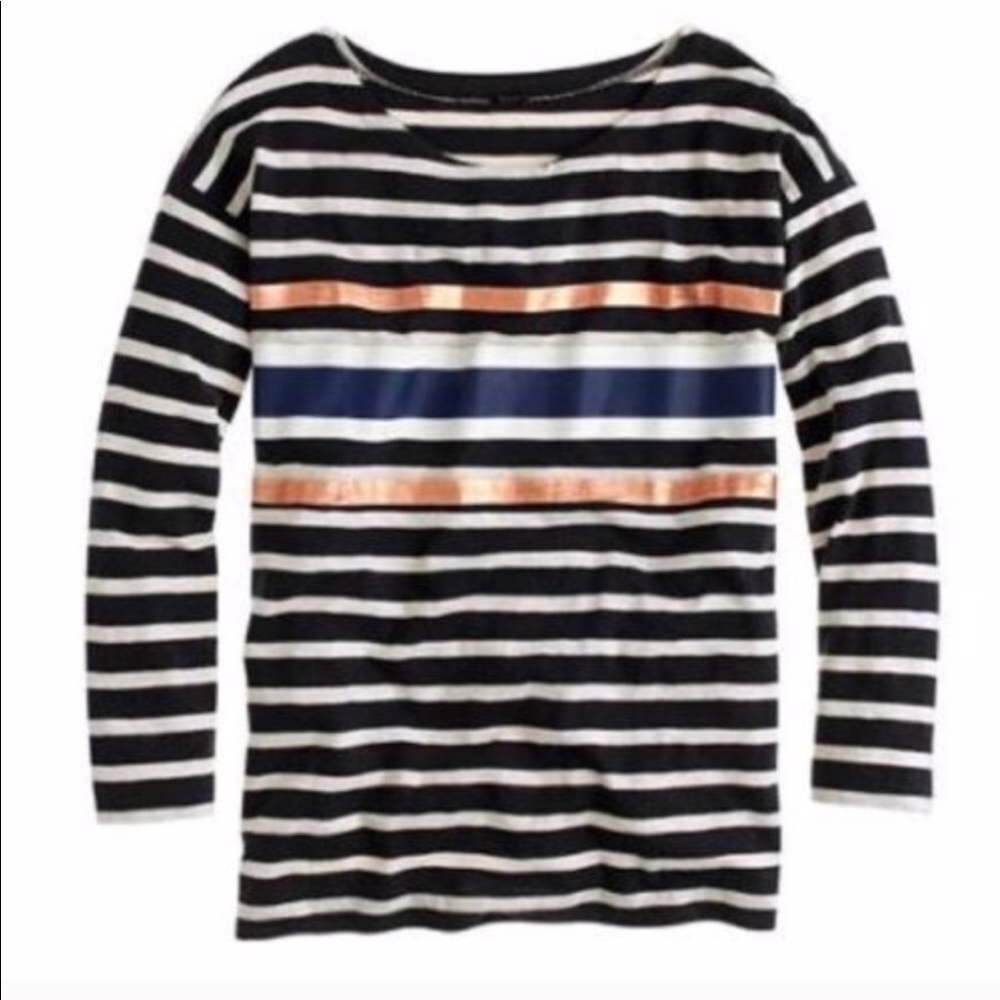 J. Crew Foil Stripe T-Shirt, Size Medium